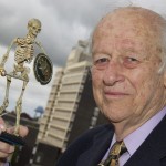 Ray Harryhausen lectureWith skeleton & Middlesbrough tower